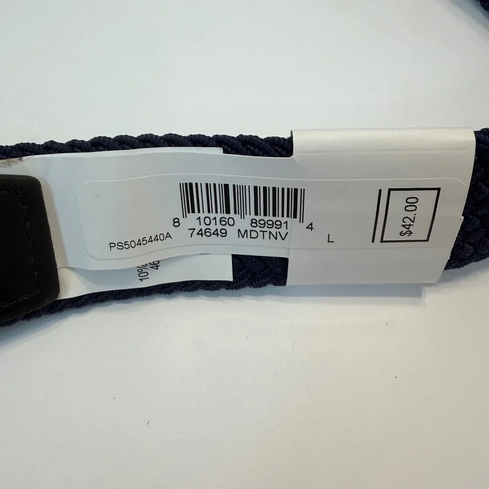NEW Nike Mens G-Flex Woven Stretch Braided Belt Sporty Midnight Navy Blue Large